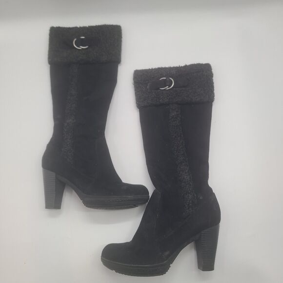 Naturalizer Shoes - Naturalizer Comfort Trinity Black Shearling Knee High Boots 8.5M A1592F 1001